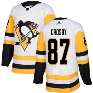 Barn NHL Pittsburgh Penguins Tröjor Sidney Crosby #87 Authentic Vit Borta